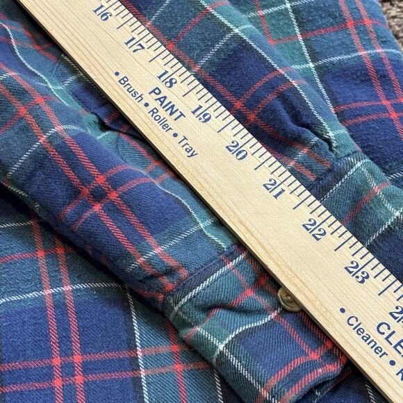 Vintage St. Johns Bay Quilt Lined Flannel Shirt Jacket Men's Green/Blue Plaid M - Picture 9 of 15